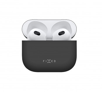 Ultratenké silikonové pouzdro FIXED Silky pro Apple Airpods 3, černé