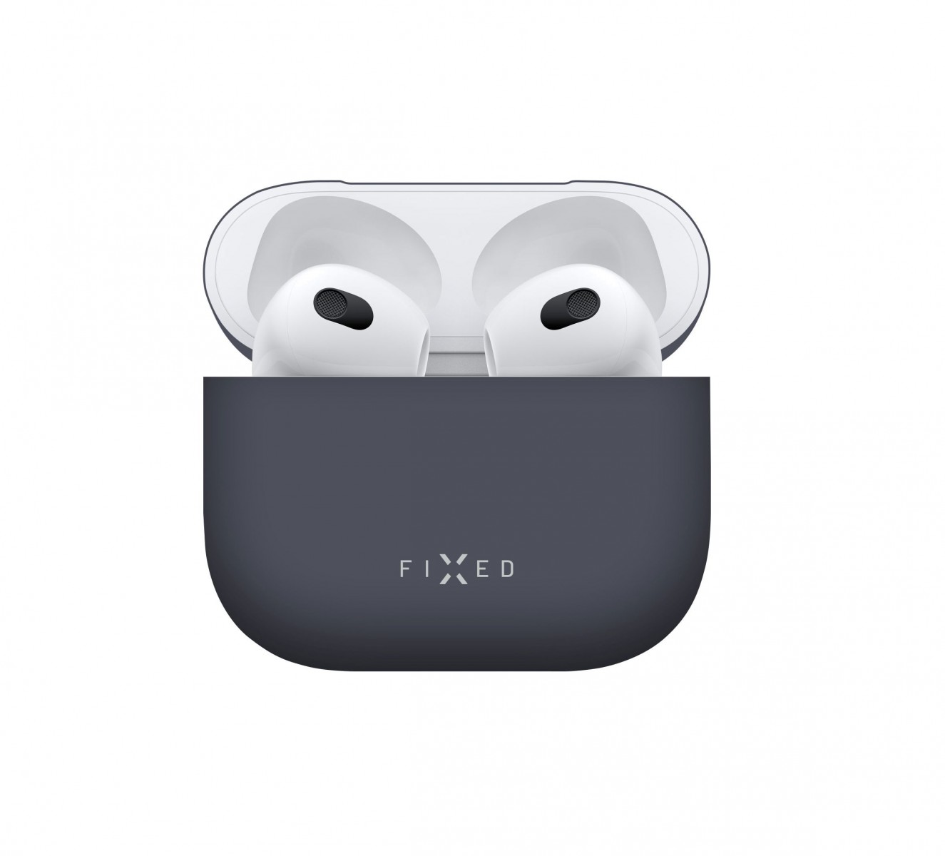 Levně Ultratenké silikonové pouzdro FIXED Silky pro Apple Airpods 3, modré
