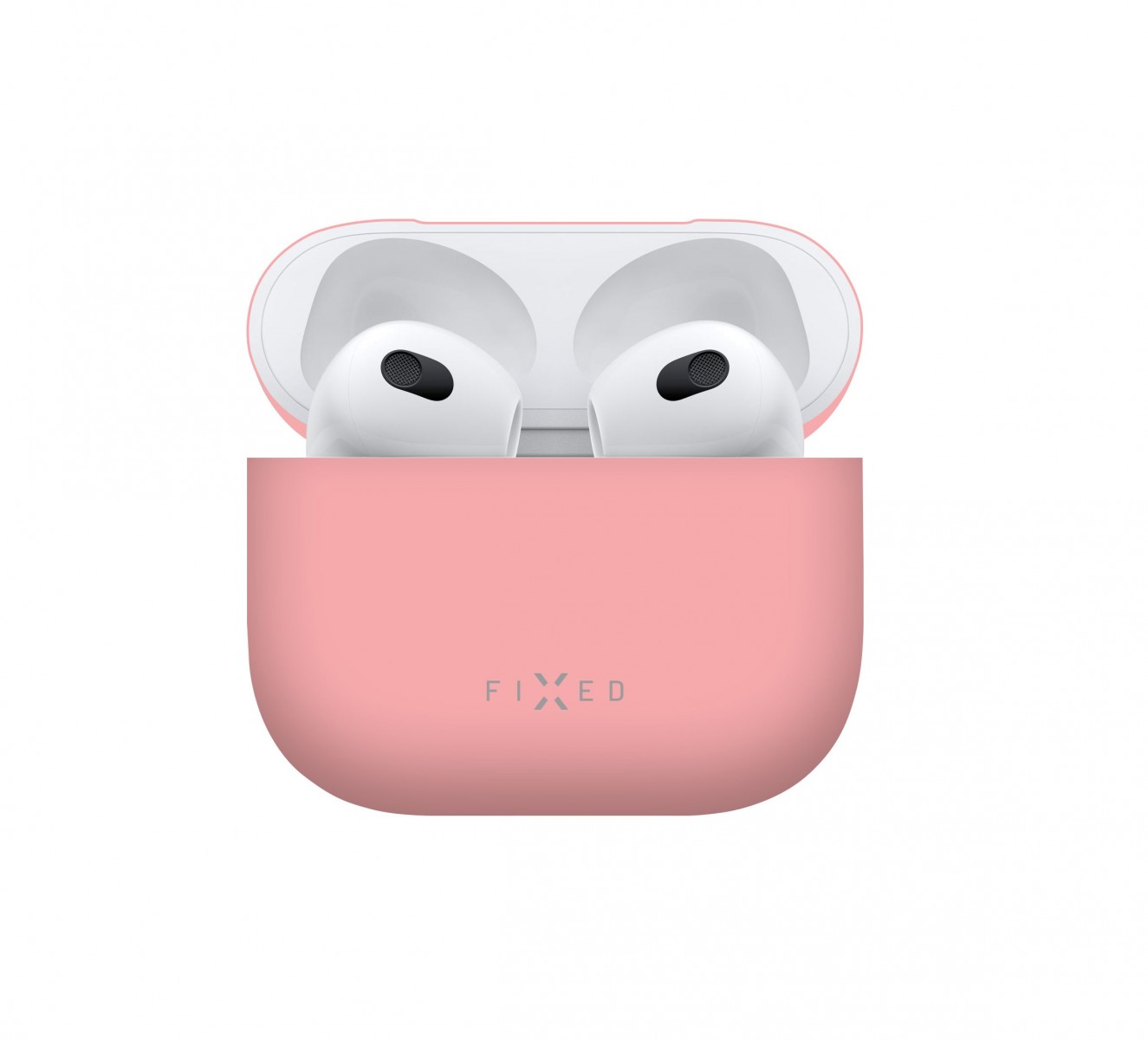 Levně Ultratenké silikonové pouzdro FIXED Silky pro Apple Airpods 3, růžové