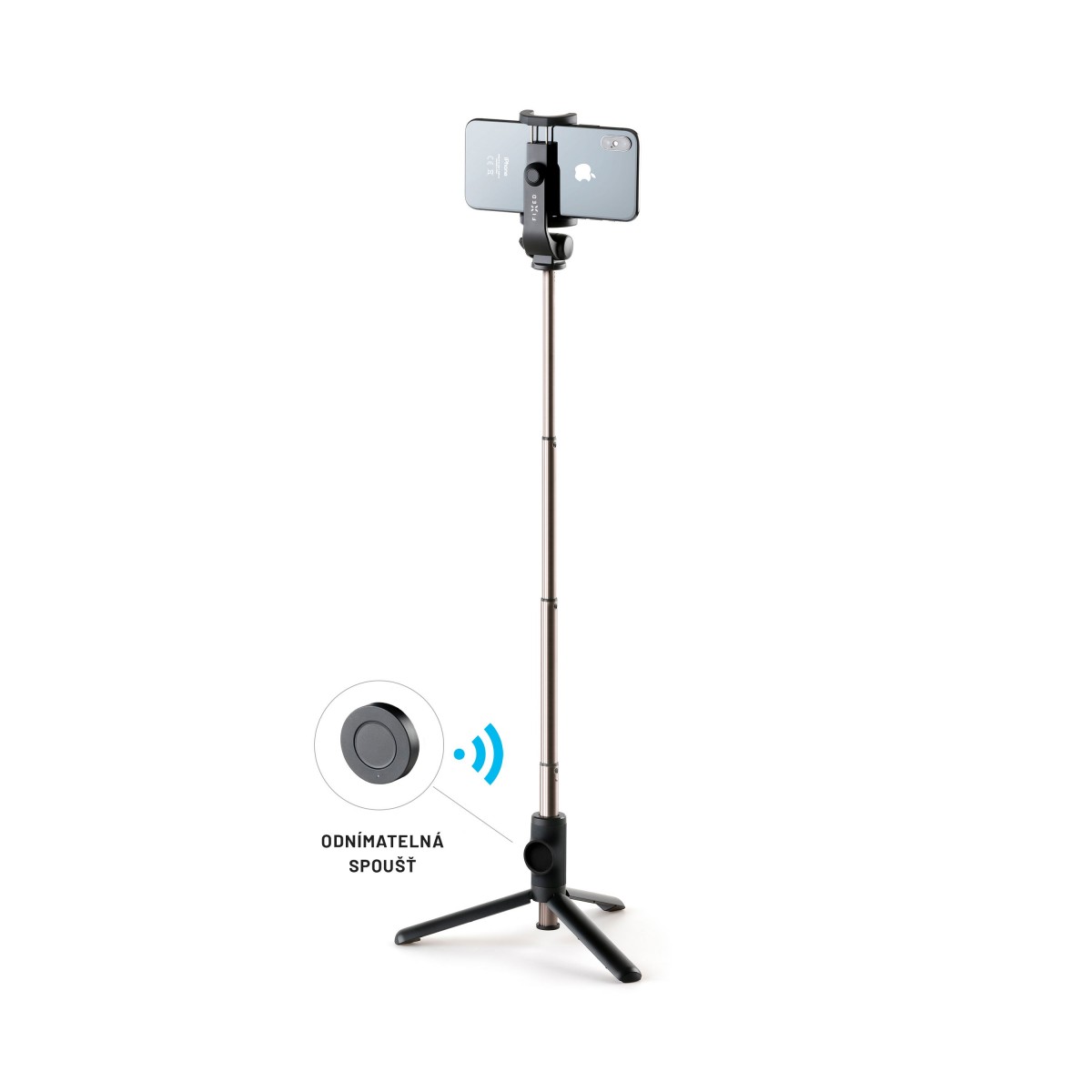 Levně Selfie stick s tripodem FIXED Snap Lite a bezdrátovou spouští, černý