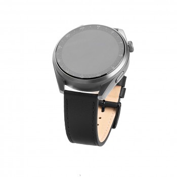 Kožený řemínek FIXED Leather Strap s Quick Release 22mm pro smartwatch, černý
