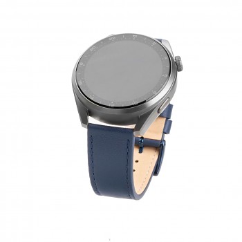Kožený řemínek FIXED Leather Strap s Quick Release 20mm pro smartwatch, modrý