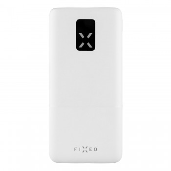 Powerbanka FIXED Zen 20 s LCD displejem a výstupem PD 20W, 20 000 mAh, bílá