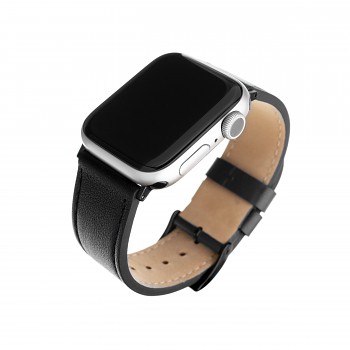 Kožený řemínek FIXED Leather Strap pro Apple Watch 38/40/41 mm, černý