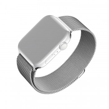 Síťovaný nerezový řemínek FIXED Mesh Strap pro Apple Watch 42/44/45/49mm, stříbrný