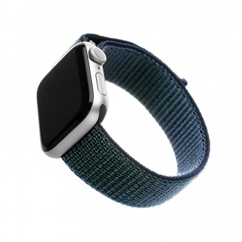 Nylonový řemínek FIXED Nylon Strap pro Apple Watch 42/44/45/49mm, temně modrý