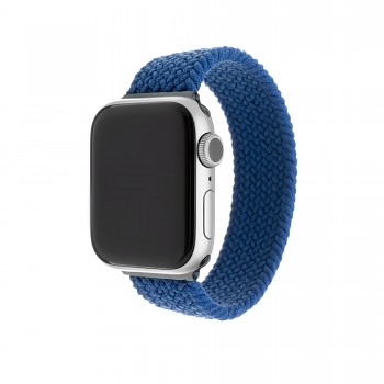 Elastický nylonový řemínek FIXED Nylon Strap pro Apple Watch 38/40/41mm, velikost L, modrý