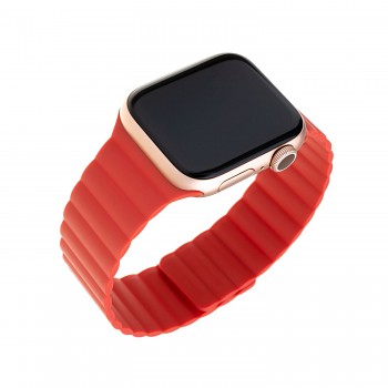 Silikonový řemínek FIXED Magnetic Strap s magnetickým zapínáním pro Apple Watch 38/40/41mm, červený