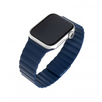 Silikonový řemínek FIXED Magnetic Strap s magnetickým zapínáním pro Apple Watch 42/44/45/49mm, modrý