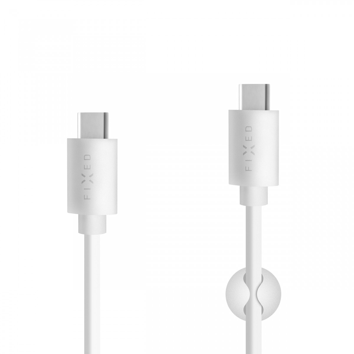 Levně Dlouhý datový a nabíjecí kabel FIXED s konektory USB-C/USB-C a podporou PD, USB 2.0, 2 metry, 60W, bílý
