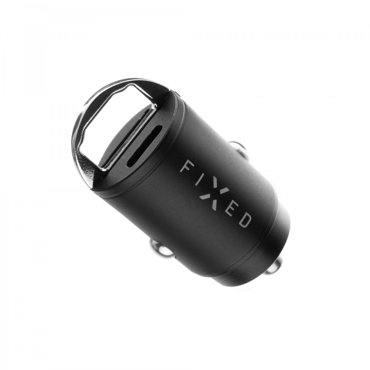 Levně Autonabíječka FIXED s USB-C a USB-A výstupem v miniaturním provedení, podpora PD a QC 3.0, 30W, černá