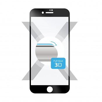 Ochranné tvrzené sklo FIXED 3D Full-Cover Apple iPhone SE (2020/2022) / 7 / 8, s lepením přes celý displej, černé
