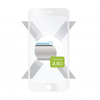Ochranné tvrzené sklo FIXED Full-Cover pro Apple iPhone 7 Plus/8 Plus, lepení přes celý displej, bílé