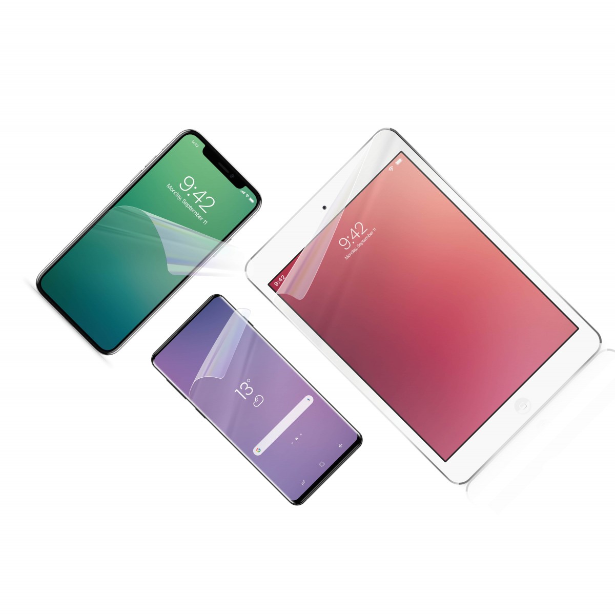 Levně Univerzální ochranná folie FIXED Screen Protector pro displeje do 8", 175x100 mm, čirá
