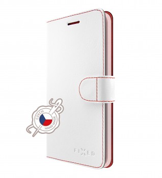 Pouzdro typu kniha FIXED FIT pro Apple iPhone X/XS, bílé