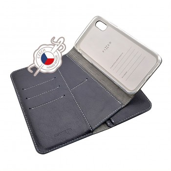 Kožené pouzdro FIXED Double Book pro Apple iPhone X/XS, modré