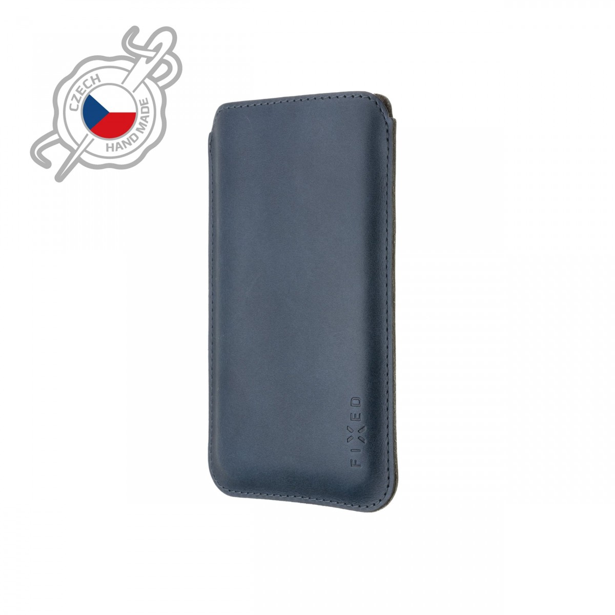 Levně Tenké pouzdro FIXED Slim vyrobené z pravé kůže pro Apple iPhone 12 Pro Max/13 Pro Max, modré