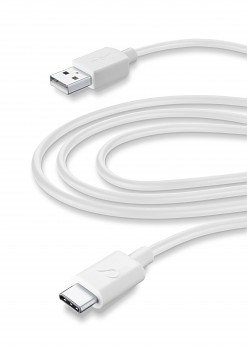 Prodloužený USB datový kabel Cellularline s USB-C konektorem a podporou Power Delivery (PD), 60W max, 3m, bílý