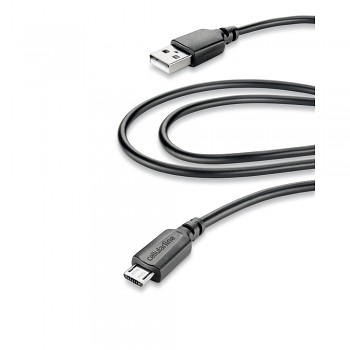 Datový microUSB kabel CELLULARLINE, délka 2m, černý