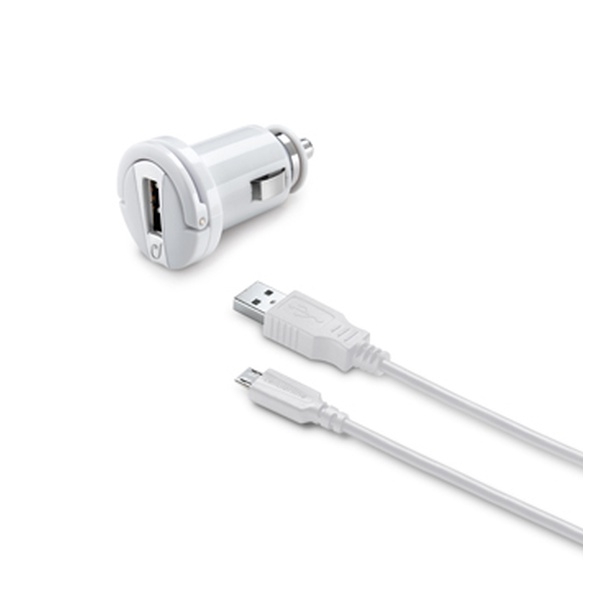 Levně Autonabíječka CellularLine s datovým kabelem a konektorem microUSB, 2A