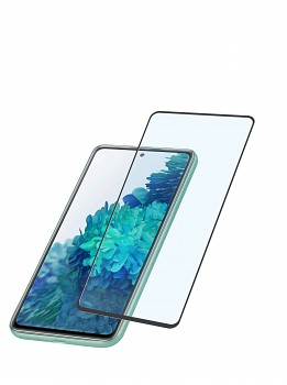 Ochranné tvrzené sklo pro celý displej Cellularline Capsule pro Samsung Galaxy S20 FE, černé