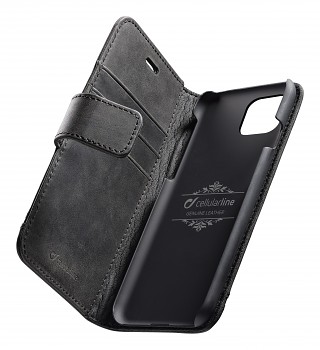 Prémiové kožené pouzdro typu kniha Cellularine Supreme pro Apple iPhone 11 Pro, černé