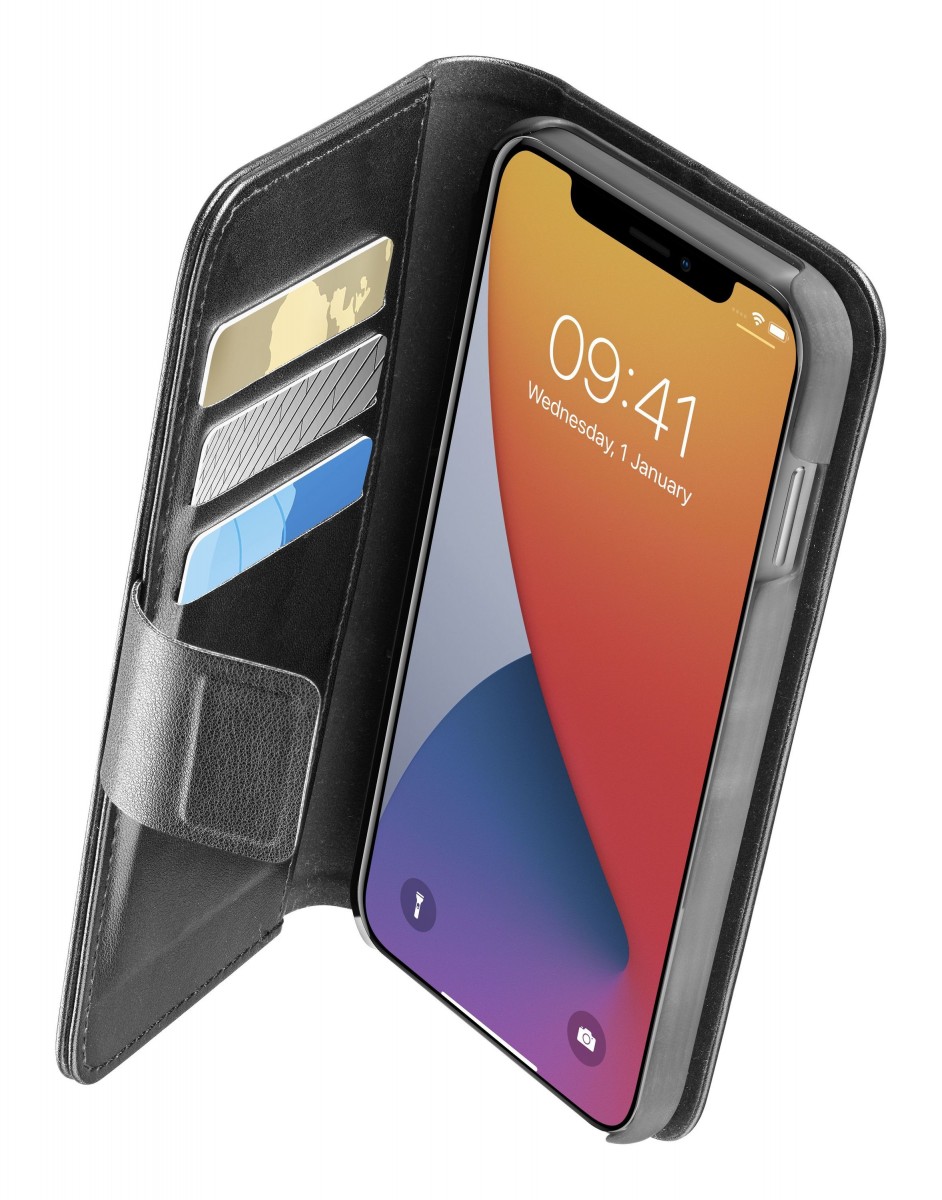 Levně Pouzdro typu kniha Cellularline Book Agenda 2 pro Apple iPhone 12 Pro Max, černé