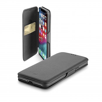 Pouzdro typu kniha CellularLine Book Clutch pro Apple iPhone XS Max, černé