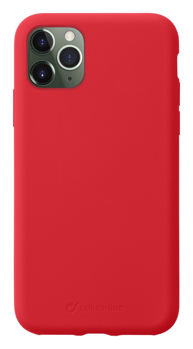 Ochranný silikonový kryt CellularLine SENSATION pro Apple iPhone 11 Pro Max, červený