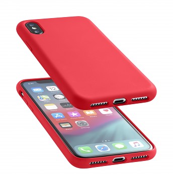 Ochranný silikonový kryt CellularLine SENSATION pro Apple iPhone XS Max, červený