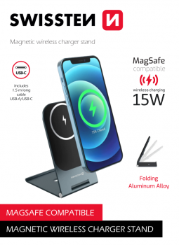 Swissten wireless nabíječka ultra thin (magsafe compatible) 