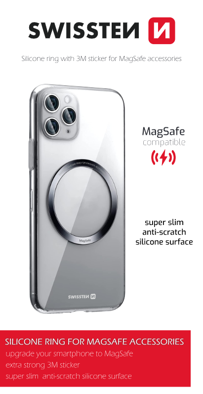 Levně Nalepovací silikonový kroužek Swissten (pro magsafe pouzdra)