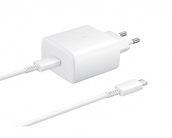 EP-TA845EWE + EP-DW767JWE Samsung Quickcharge 45W Cestovní nabíječka White (OOB Bulk)