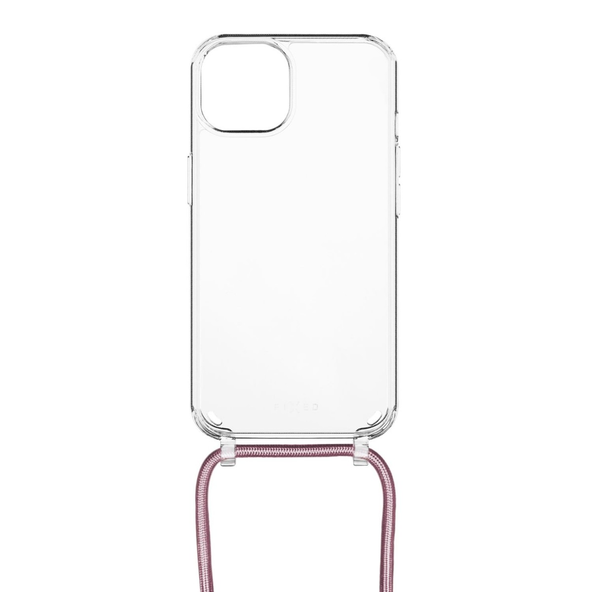 Levně Pouzdro FIXED Pure Neck s růžovou šňůrkou na krk pro Apple iPhone 14 Plus