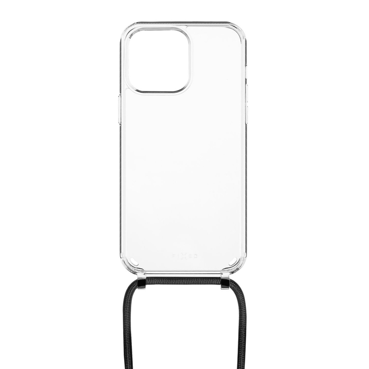 Levně Pouzdro FIXED Pure Neck s černou šňůrkou na krk pro Apple iPhone 14 Pro Max