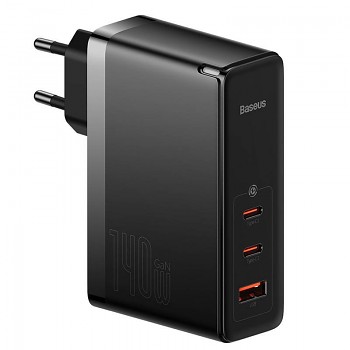 Rychlonabíječka Baseus CCGP100201 GaN5 Pro vč. USB-C datového kabelu 140W černá