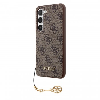 Guess 4G Charms Zadní Kryt pro Samsung Galaxy S23 Brown