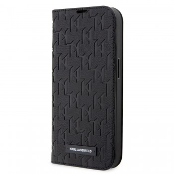 Karl Lagerfeld Saffiano Monogram Book Pouzdro pro iPhone 14 Pro Black