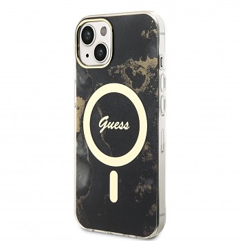Zadní kryt Guess Marble IML MagSafe na iPhone 14 Black