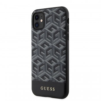 Zadní kryt Guess PU G Cube MagSafe Kompatibilní na iPhone 11 černý