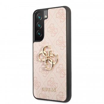Zadní kryt Guess PU 4G Metal Logo na Samsung S22 Pink
