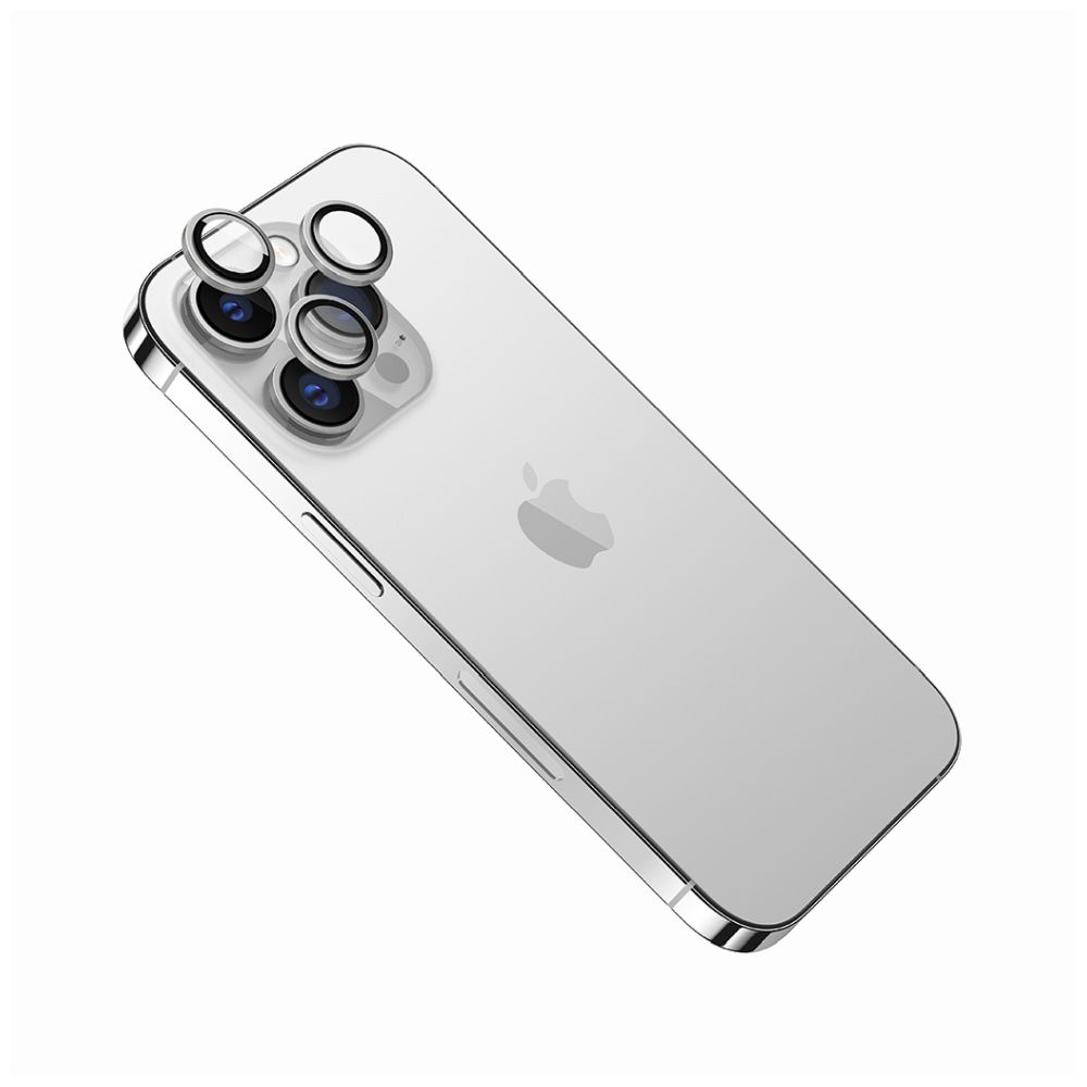 Levně Ochranná skla čoček fotoaparátů FIXED Camera Glass pro Apple iPhone 14 Pro/14 Pro Max, stříbrná
