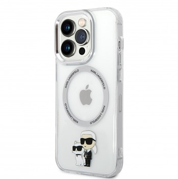 Zadní kryt Karl Lagerfeld MagSafe IML Karl and Choupette NFT na iPhone 13 Pro průhledný
