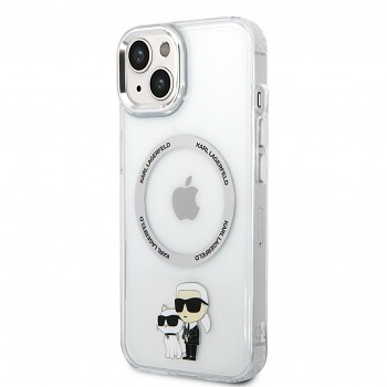 Zadní kryt Karl Lagerfeld MagSafe IML Karl and Choupette NFT na iPhone 13 průhledný