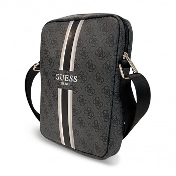 Kabelka na mobil Guess PU 4G Printed Stripes 10" černá