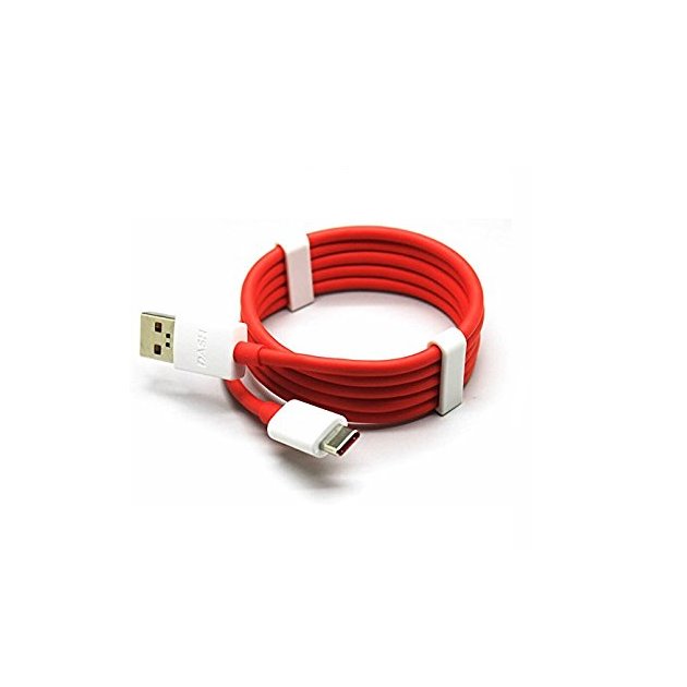 Levně Datový kabel OnePlus 3 3T Original USB-C 0,95m White/Red (Bulk)