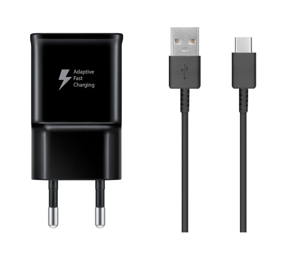 Levně Cestovní nabíječka Samsung EP-TA200EBE + EP-DR140ABE 15W + kabel USB-C černá (OOB Bulk)