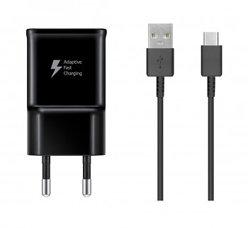 Cestovní nabíječka Samsung EP-TA200EBE + EP-DR140ABE 15W + kabel USB-C černá (OOB Bulk)