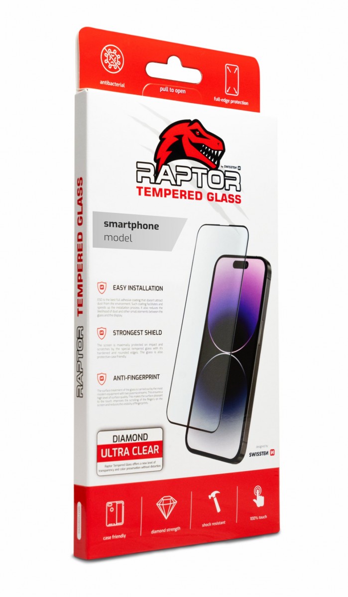 Levně Tvrzené sklo Swissten Raptor Diamond Ultra Clear 3D na iPhone 14 Pro Max černé