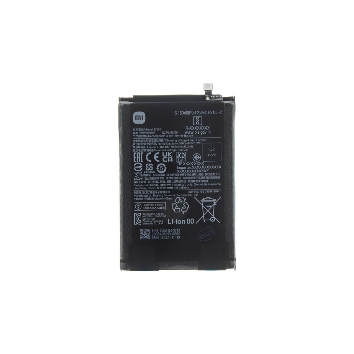 Levně BN66 Xiaomi Original Baterie 6000mAh (Service Pack)